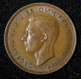 Great Britain George VI Bronze 1942 1/2 Penny  KM# 844 (26 628)