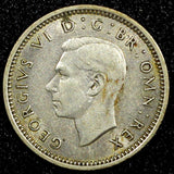 Great Britain George VI Silver 1938 3 Pence KM# 848 (24 185)