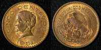 Mexico Bronze 1951 5 Centavos Nice Red Toning KM# 424  (27 926)