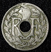FRANCE Copper-Nickel 1934 5 Centimes KM# 875 (27 737)