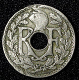 FRANCE Copper-Nickel 1934 5 Centimes KM# 875 (27 737)