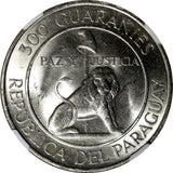 Paraguay President Stroessner Silver 1973 300 Guaranies NGC MS63 KM# 29 (004)