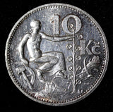 Czechoslovakia Silver 1931 10 Korun 30 mm HIGH GRADE KM# 15 (28 594)