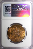 GREAT BRITAIN George V Bronze 1935 1 Penny NGC MS64 RB NICE TONING KM# 838 (06)