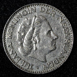 Netherlands Juliana Nickel  1967 Fish 1 Gulden 25 mm Royal Dutch KM# 184a  (944)