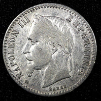 FRANCE Napoleon III Silver 1864 A 50 Centimes 1st Year Type KM#814.1 (25 501)