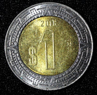 Mexico ESTADOS UNIDOS MEXICANOS Bimetallic 2015 1 Peso KM# 603 (27 997)