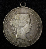 Spain Isabella II Silver 1867 1 Escudo 29 mm plus loop KM# 626.1 (29 006)