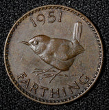 Great Britain George VI Bronze 1951 1 Farthing KM# 867  (28 206)