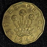 Great Britain George VI Nickel-Brass 1942 3 Pence WWII Issue KM# 849 (28 625)