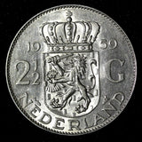 Netherlands Juliana Silver 1959 2 1/2 Gulden 15g.  33mm KM# 185  (28 504)