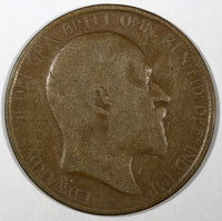 Great Britain Edward VII Bronze 1906 1 Penny KM# 794.2 (28 193)