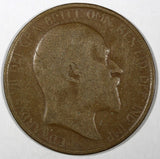 Great Britain Edward VII Bronze 1906 1 Penny KM# 794.2 (28 193)