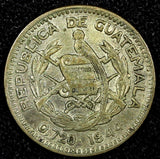 Guatemala Silver 1944 5 Centavos Guatemala City Mint KM# 238.1  (24 451)