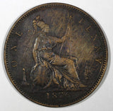 Great Britain Victoria Bronze 1876 H 1 Penny Heaton Mint KM# 755 (28 184)