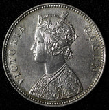 India-British Victoria Silver 1862 (B) Rupee Better Date aUNC KM# 473.1 (28 298)