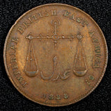 MOMBASA Bronze 1306 (1888) CM 1  Pice  Calcutta India Mint KM# 1.1 (27 118)