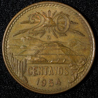 Mexico ESTADOS UNIDOS MEXICANOS Bronze 1954 20 Centavos KM# 439 (28 002)