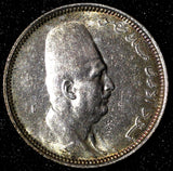 Egypt Fuad I Silver AH1342 1923 H 2 Piastres Heaton's Mint UNC KM# 335 (28 102)