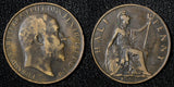 Great Britain Edward VII Bronze 1907 1/2 Penny KM# 793.2 (28 913)