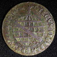 BRAZIL Joao V Copper 1735  20 Reis Lisbon Mint 36mm SCARCE KM# 143.4 (473)
