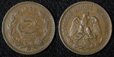 MEXICO  Bronze 1935 Mo 2 Centavos 	SCARCE DATE  KM# 419 (27 889)