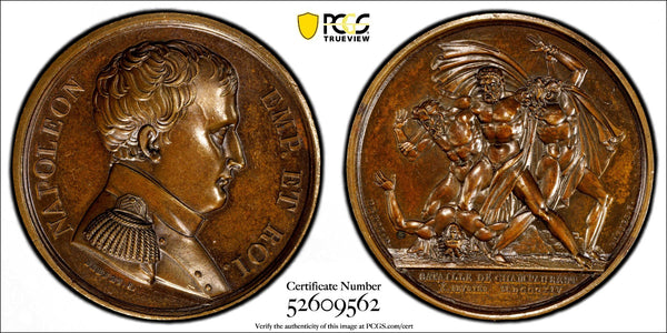 FRANCE MEDAL 1814 NAPOLEON Battle of Champaubert PCGS SP63 TOP GRADED Bram-1341