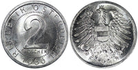 Austria  1966 2 Groschen GEM BU COIN  RANDOM PICK (1 Coin) KM# 2876 (24 479)