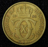 DENMARK Christian X 1934 N GJ 1 Krone Mintage-529,000 BETTER DATE KM# 824.2 (06)