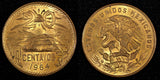 MEXICO  Bronze 1964 Mo 20 Centavos Red Toned UNC  KM# 440 (27 370)
