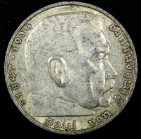 Germany - Third Reich Silver 1936 D 5 Reichsmark Munich Mint KM# 86 (25 149)