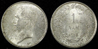 BELGIUM Albert I Silver 1913 1 Franc Dutch text Toned KM# 73.1  (25 110)