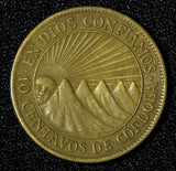 NICARAGUA Brass 1943 10 CENTAVOS 1 Year Type Philadelphia WWII  KM# 22 (30 103)