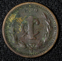 Mexico ESTADOS UNIDOS MEXICANOS Copper 1900 M 1 Centavo Narrow Date KM# 394.1(3)