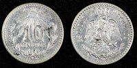 Mexico ESTADOS UNIDOS MEXICANOS Silver 1909 M 10 Centavos BETTER DATE KM#428 (4)