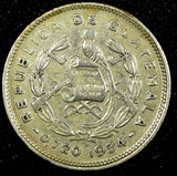 Guatemala Silver 1954 5 Centavos BETTER DATE Mintage-519 592 KM# 257.1  (24 434)