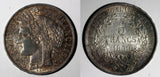 France Silver 1850 A 5 Francs Paris Mint aUNC Nice Toned 37mm KM# 761.1 (868)