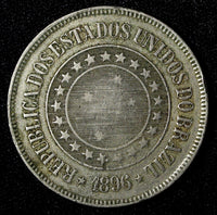 BRAZIL Copper-Nickel 1896 200 Reis 32 mm  KM# 493 (27 818)