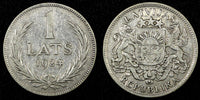 Latvia Silver 1924 1 Lats 2 Years Type 23mm KM# 7 (24 333)