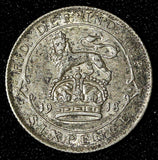 Great Britain George V Silver 1918 6 Six Pence AR-(.925) KM# 815 (28 785)