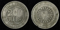 BRAZIL Copper-Nickel 1889 200 Reis 32 mm 1st Year Type KM# 493 (27 817)