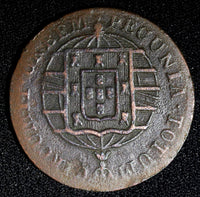 BRAZIL João VI Copper 1821 R  40 Reis 35 mm KM# 319.1 (27 475)