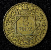 Morocco Mohammed V Aluminum-Bronze 1365 (1946) 5 Francs Y# 43 (27 630)