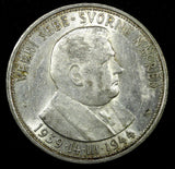 SLOVAKIA Jozef Tiso Silver 1944 50 Korun WWII Issue 34mm 1 Year Type KM# 10 (19)
