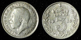 Great Britain George V Silver 1916 3 Pence  Maundy KM# 813 (28 336)