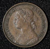 Great Britain Victoria Bronze 1881 H Farthing Birmingham Mint KM# 753 (28 309)