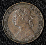 Great Britain Victoria Bronze 1881 H Farthing Birmingham Mint KM# 753 (28 309)