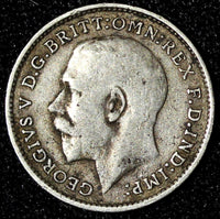 Great Britain George V Silver 1913 3 Pence  KM# 813 (28 326)
