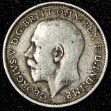 Great Britain George V Silver 1913 3 Pence  KM# 813 (28 326)