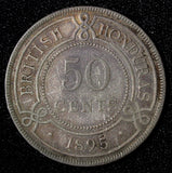 British Honduras Victoria Silver 1895 50 Cents 29,75 mm VF/XF KM# 10 (28 593)